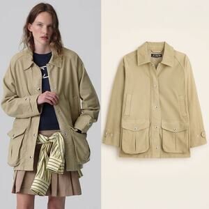 J.CREW Broken In Brushed Chino Corduroy Collar Barn Jacket in Beige Size S